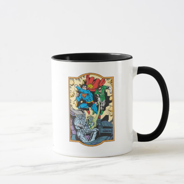 Taza Superman y Green Lantern en la lucha contra Braini (Derecha)