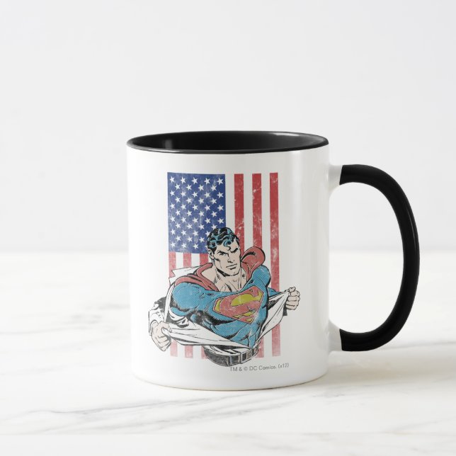 Taza Superman y la bandera de los Estados Unidos (Derecha)