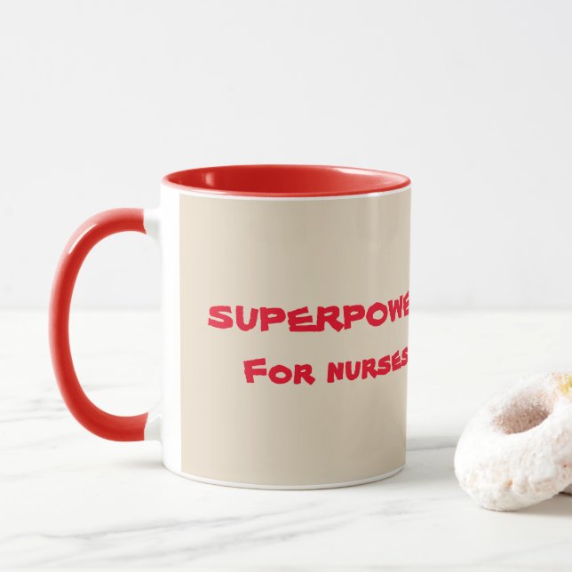 Taza Superpoder para enfermeras Café ballena Mug (Con donut)