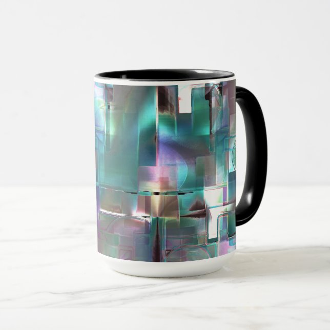 Taza Superposición de verde degradado y colorido en neó (Anverso derecho)