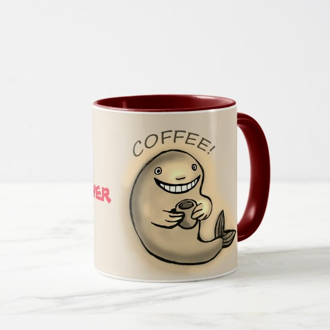 Taza superpotencia de la ballena de café (Anverso derecho)