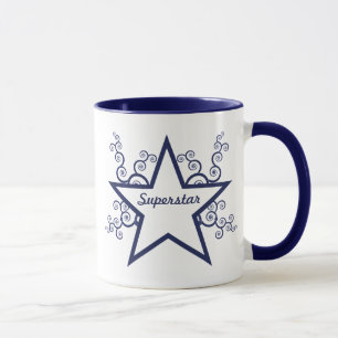 Taza Superstar Swirls Mug, Azul oscuro