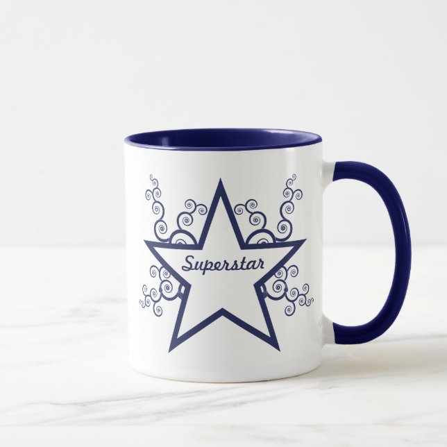 Taza Superstar Swirls Mug, Azul oscuro (Derecha)