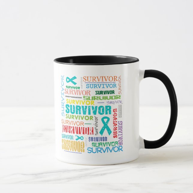 Taza Superviviente Collage.png del cáncer ovárico (Derecha)