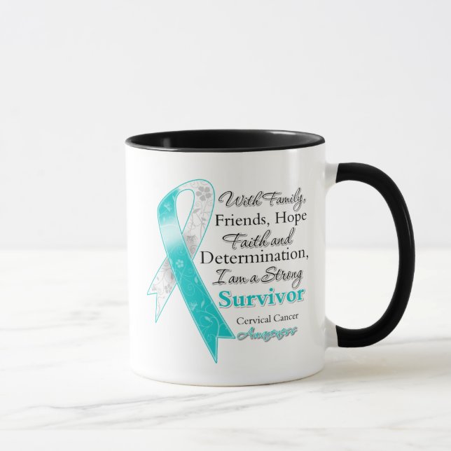 Taza Superviviente fuerte de la ayuda del cáncer de (Derecha)