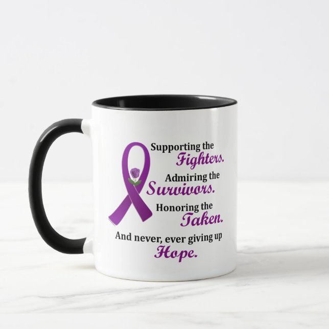 Taza Support Admire Honor 2 Pancreatic Cancer Alzheimer (Izquierda)