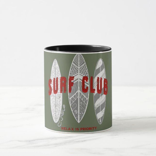 Taza Surf Club Summer Beach Vacaciones Graciosa Vintage (Centro)
