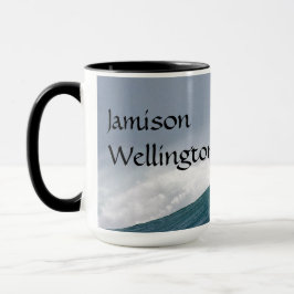Taza Surfer silhouette Catching a huge wave Personalize