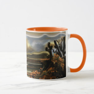 Taza Surge el sol en el desierto arte abstracto del sur