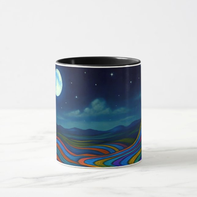 Taza Surreal Dreamscape Moonlight Rainbow Land (Centro)
