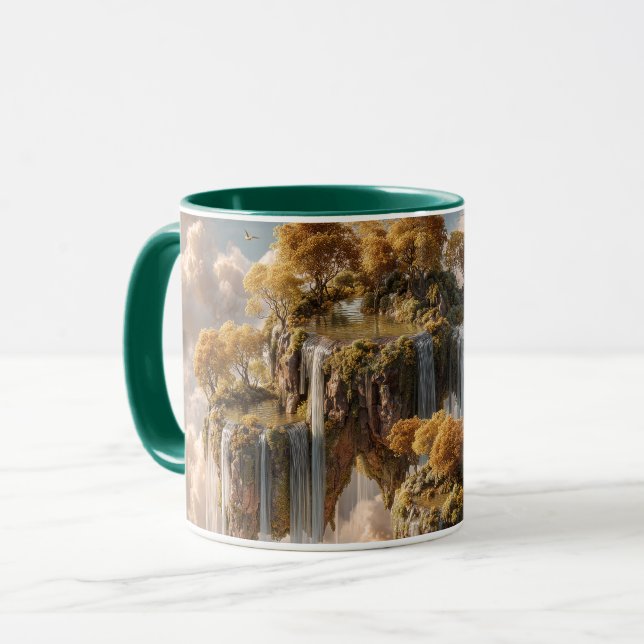 Taza Surreal Floating Islands With Golden Trees (Anverso izquierdo)