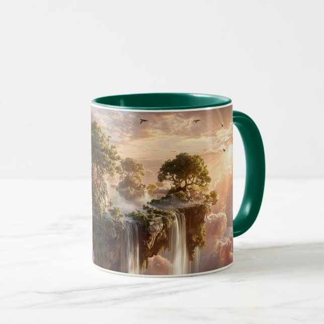 Taza Surreal Floating Islands With Waterfalls (Anverso derecho)