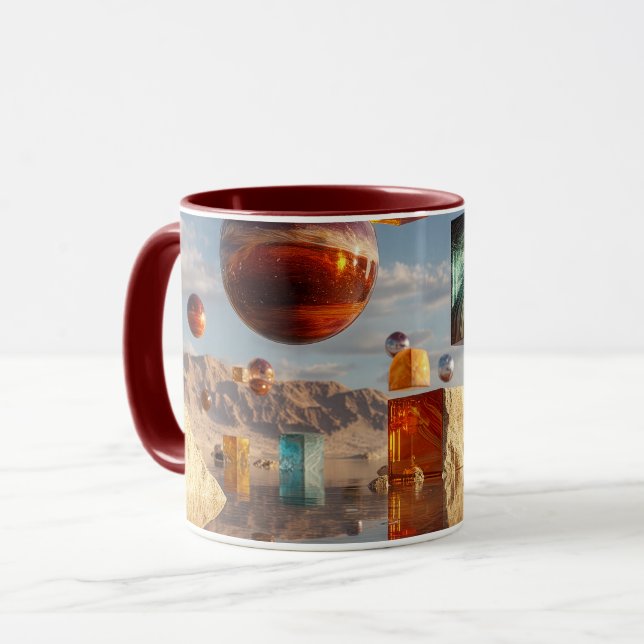 Taza Surreal Floating Spheres And Cubes (Anverso izquierdo)