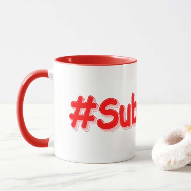 Taza "Suscribir" Diseño Cuto. ¡Hazte con una en Zazzle (Con donut)
