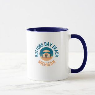 Taza Sutton Bay Beach Michigan Hometown Coffee Mug