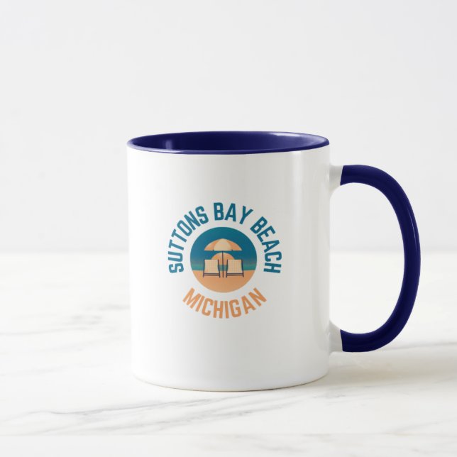 Taza Sutton Bay Beach Michigan Hometown Coffee Mug (Derecha)