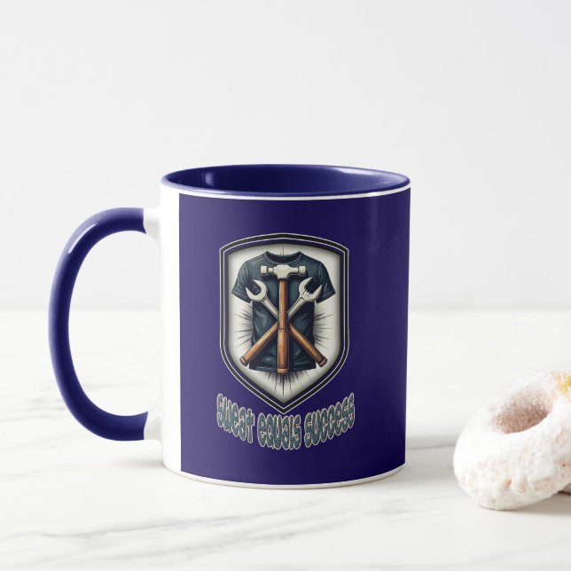 Taza Sweat Equals Success Worker Design (Con donut)