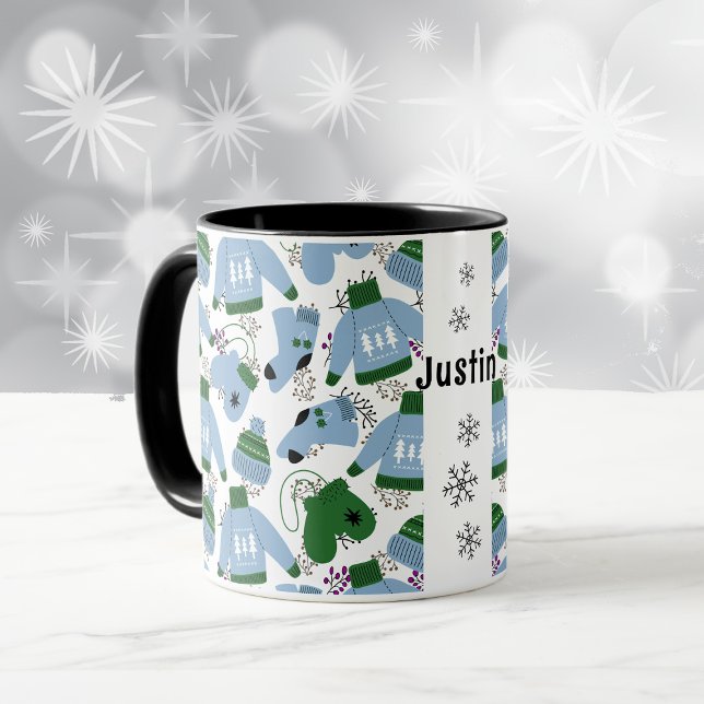 Taza Sweaters nórdicos de invierno y Mittens Blue Mug (Subido por el creador)