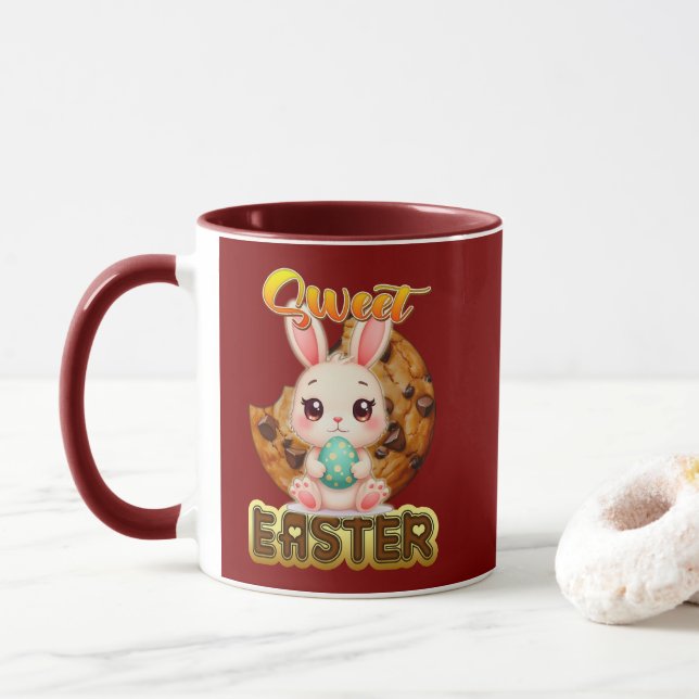 Taza Sweet Easter Bunny – Cute Design - caneca (Con donut)
