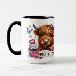 Taza Sweet Shaggy Highland Cow Valentine