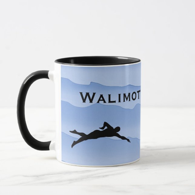 Taza Swimming with Swimmer silhouettes and waves  (Izquierda)