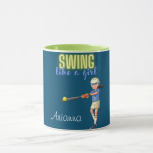 Taza Swing Como Un Softbol Chica