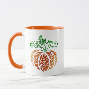 Taza Swirl De La Calabaza De Otoño