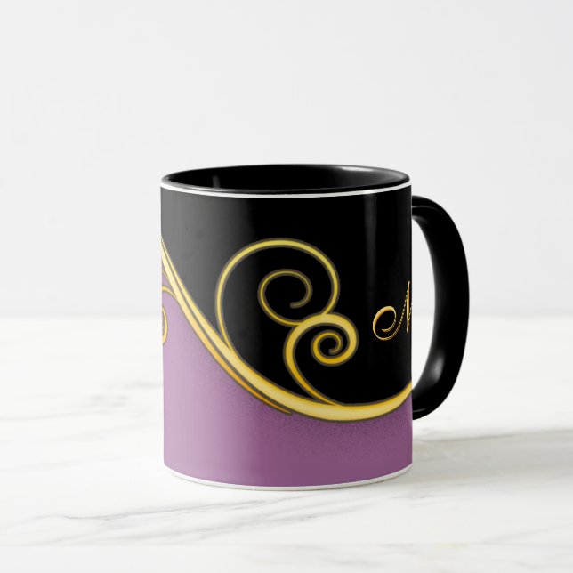 Taza Swirl morado-negro sin monograma (Anverso derecho)