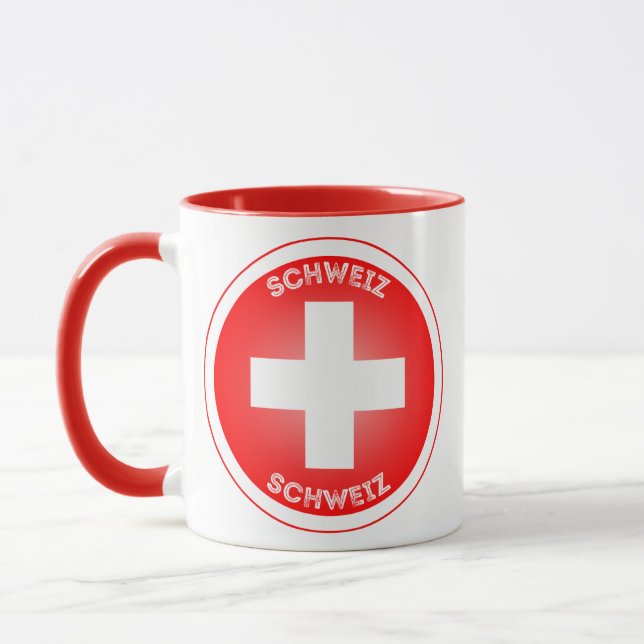 Taza Swiss Cross Schweiz Circle Shape  (Izquierda)