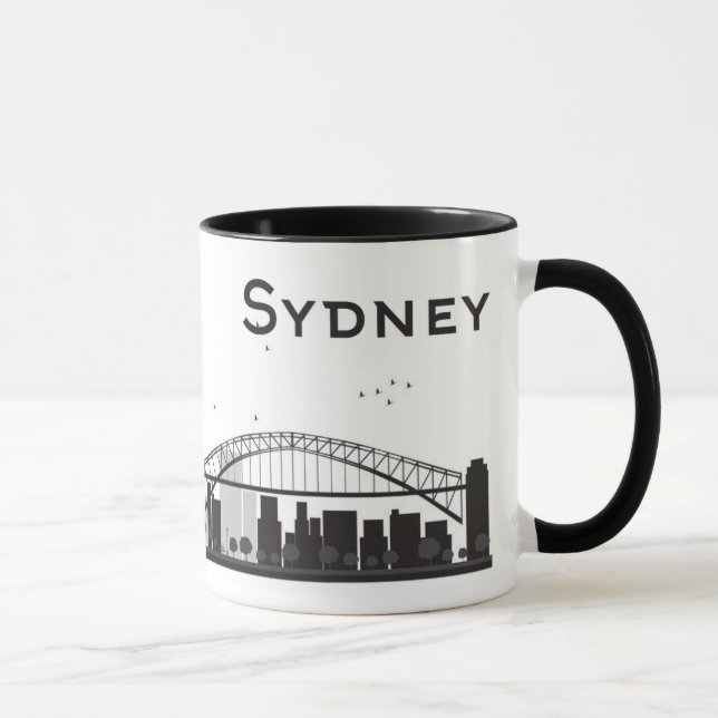 Taza Sydney, Australia horizonte negro y blanco del | (Derecha)
