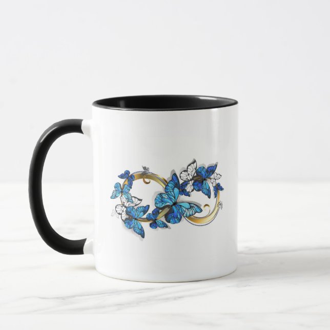 Taza Symbol Infinity of Blue Morpho Butterflies (Izquierda)
