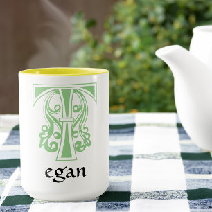 Taza T de la Capital Decorativa Botánica Medieval