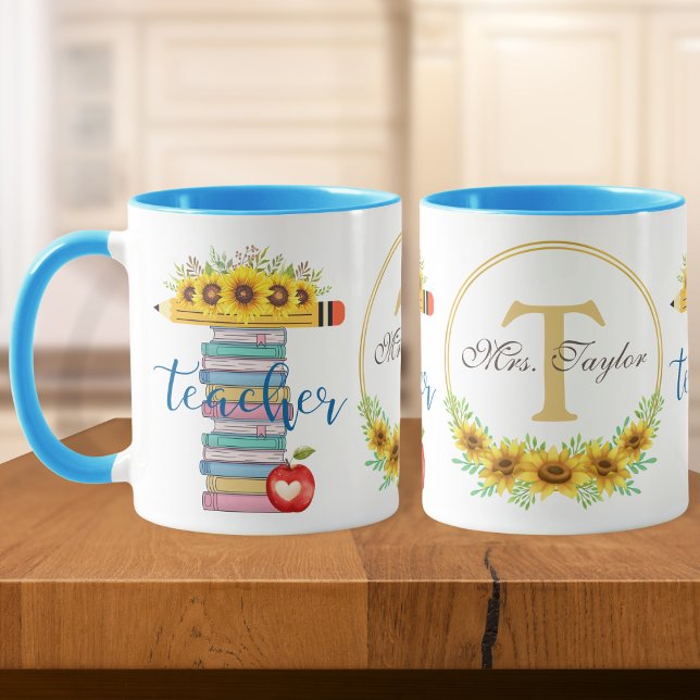 Taza T es para profesores con forma de T floral persona (Subido por el creador)