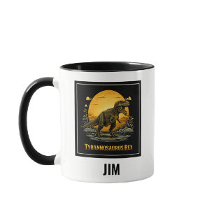 Taza T-Rex Bajo la Luna Prehistórica