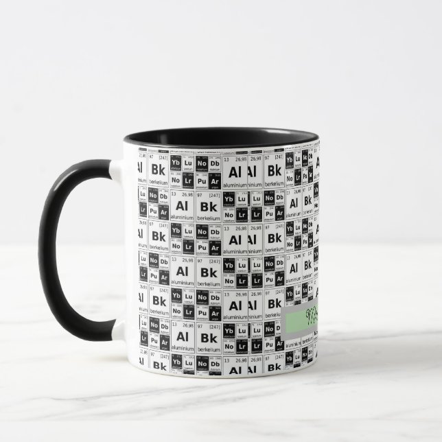 Taza tabla de elementos químicos patrón (Izquierda)
