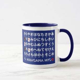 Taza Tabla japonesa de los Hiragana y de las katakanas
