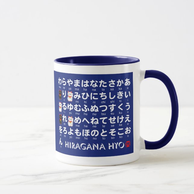 Taza Tabla japonesa de los Hiragana y de las katakanas (Derecha)
