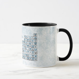Taza Tabla periódica de texto (azul)