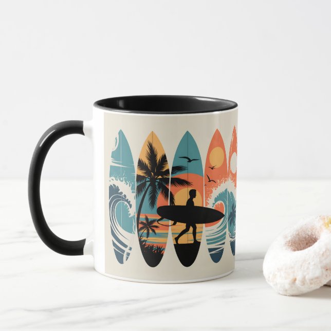 Taza Tablas de surf (Con donut)