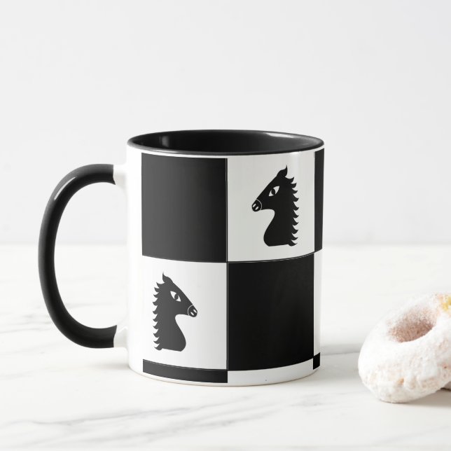 Taza Tablero de ajedrez (Con donut)