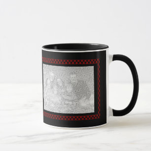 Taza Tablero de damas negro rojo de encargo de las