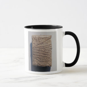 Taza Tableta con catorce líneas de un texto matemátic