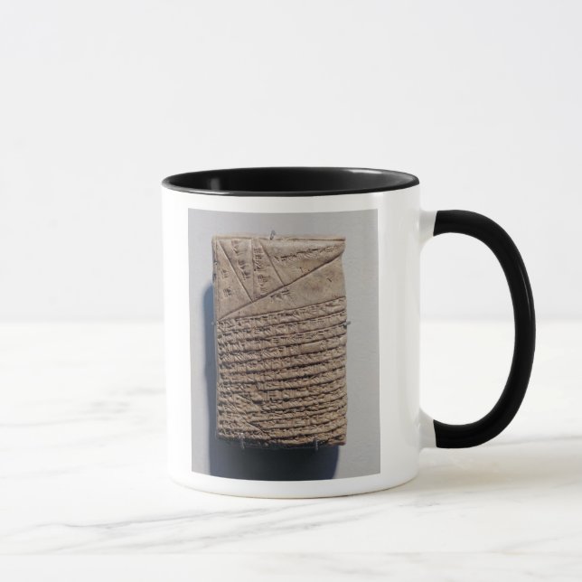 Taza Tableta con catorce líneas de un texto matemático (Derecha)
