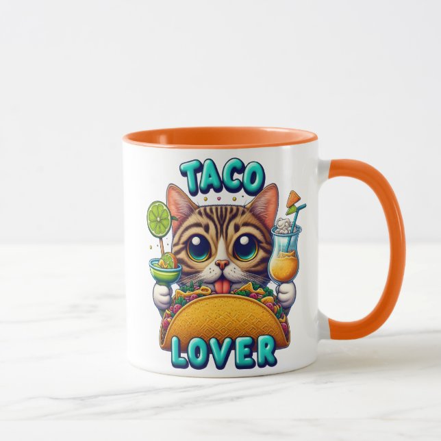 Taza Taco Lover Cat Con Bebida Refresca (Derecha)