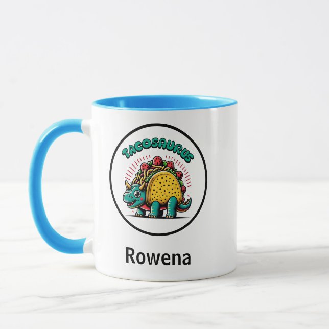 Taza Tacosaurus Triceratops Funny Cartoon (Izquierda)