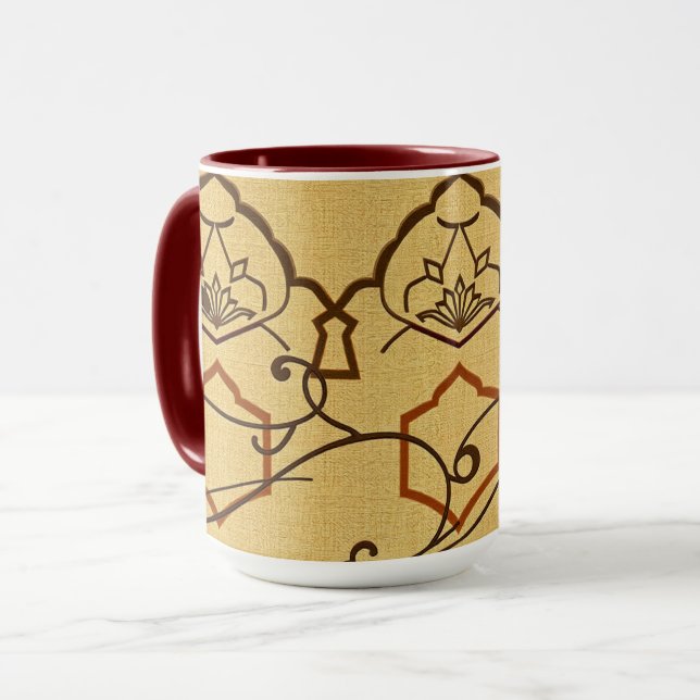 Taza Tactile Woven Arches | Earthy Islamic Design Mug (Anverso izquierdo)