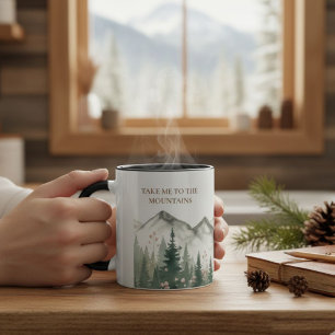 Taza Take Me To The Mountains Watercolor Mug