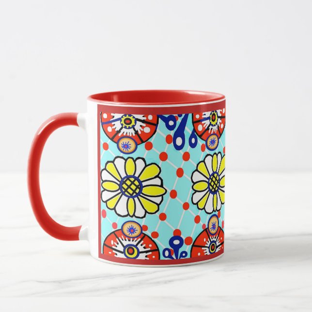 Taza Talavera Mug - Cinco de Mayo - Flores (Izquierda)