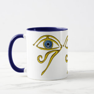 Taza TALISMAN AZUL / HORUS ORO OJO Blanco
