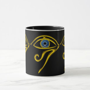 Taza TALISMAN AZUL / HORUS ORO OJO Negro